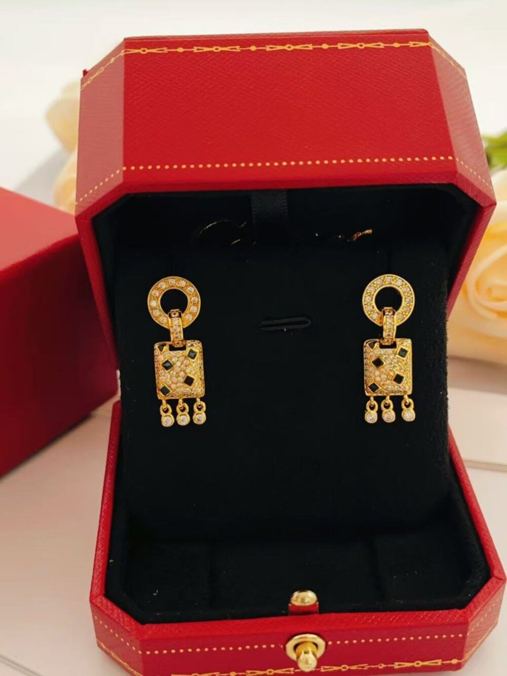 Cartier Gold Diamond Stud Earrings